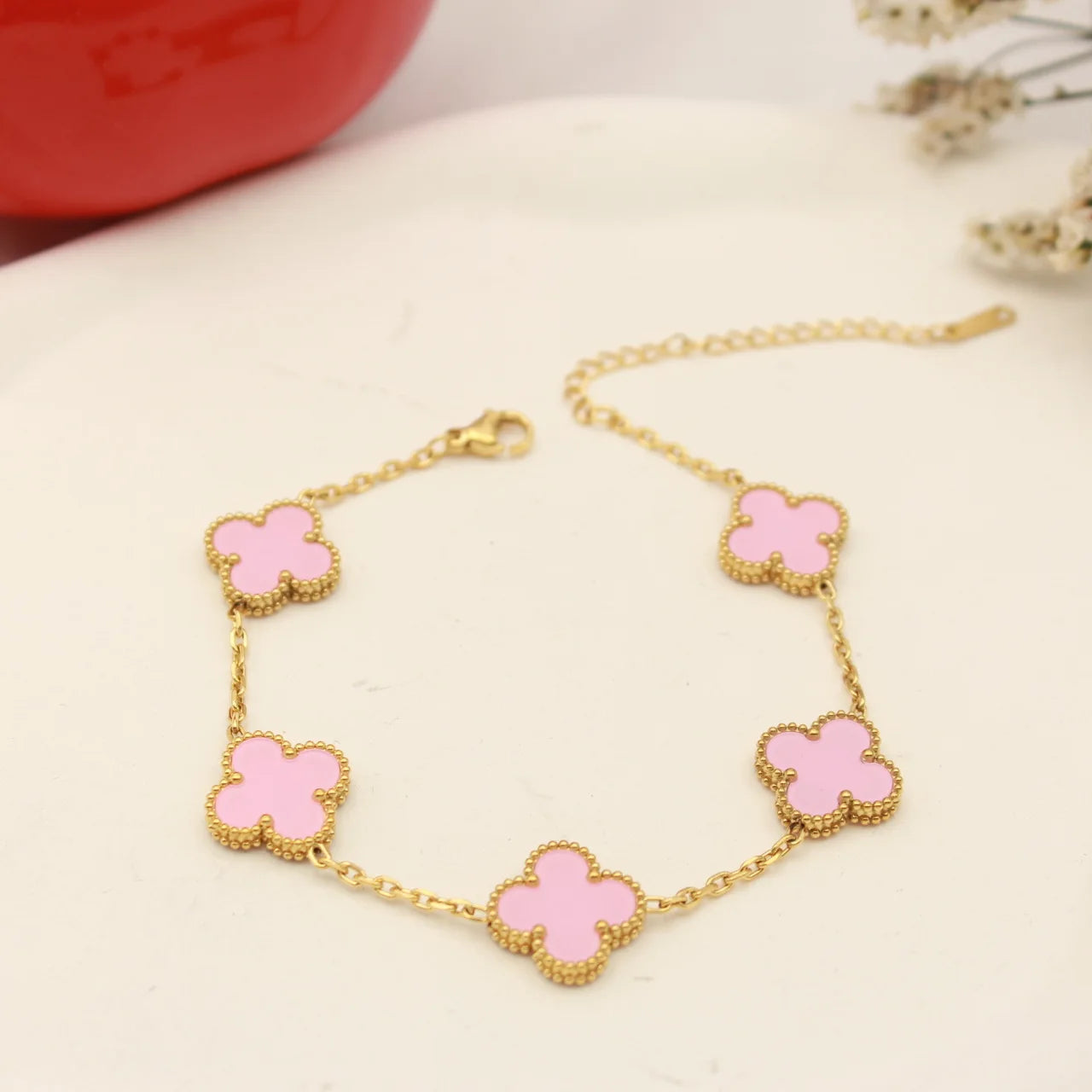 Stainless Steel Hot Selling Gold Plated Clover Charm Bracelet For Women