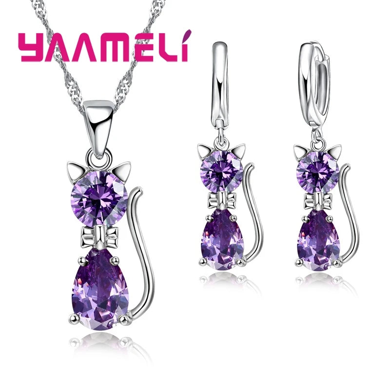 Real 925 Sterling Silver Color Jewelry Sets for Woman