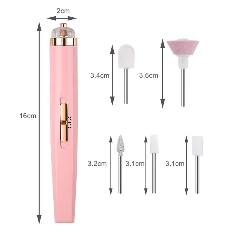 5 in 1 Electric Nail Polish Drill Machine With Light Portable