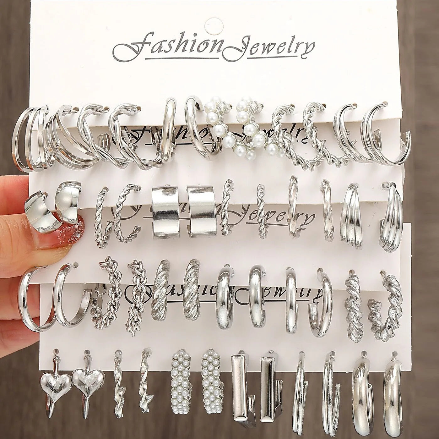 Boho Silver Color Earrings Set for Women