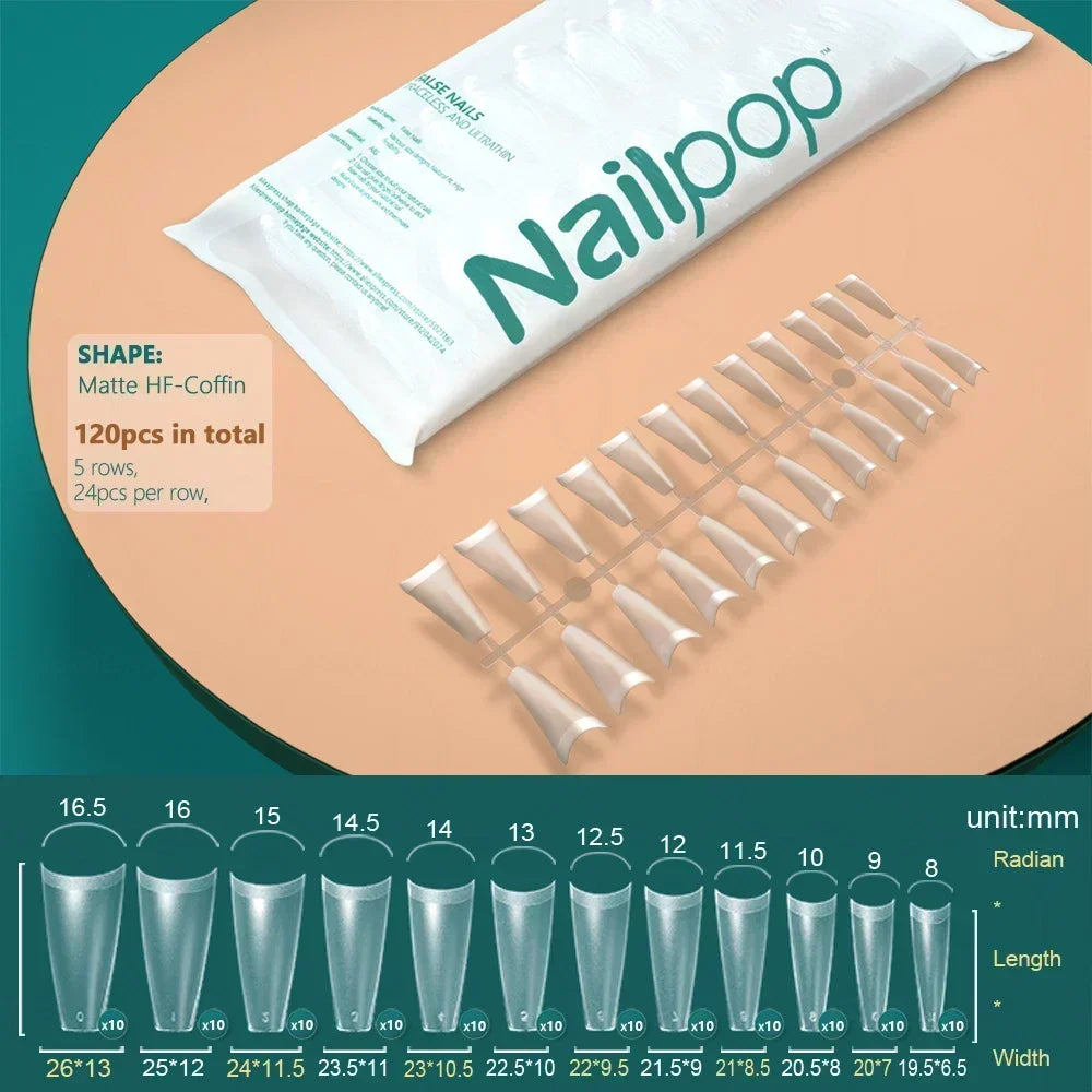 NAILPOP 120pcs Fake Nails Full Cover