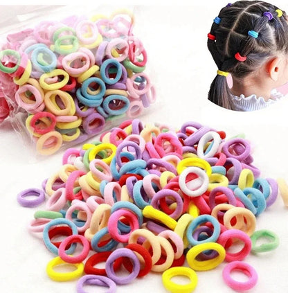 100/300/500 pcs Girls Colorful Elastic Hair Bands