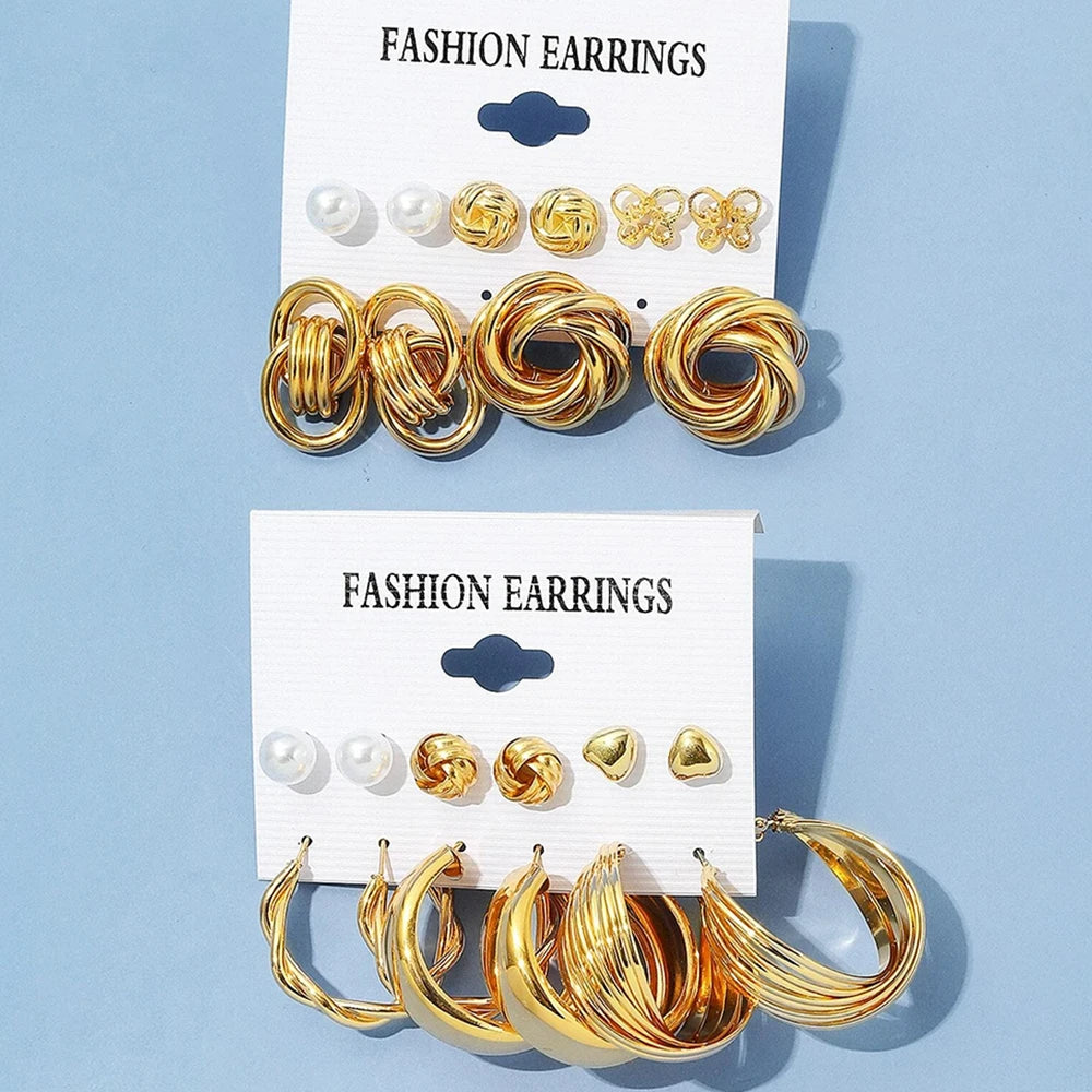 12 Piece Set Women Fashion Earrings