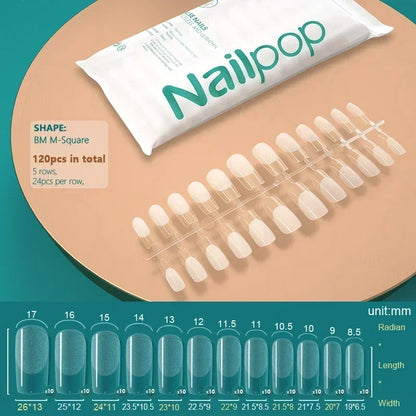 NAILPOP 120pcs Fake Nails Full Cover