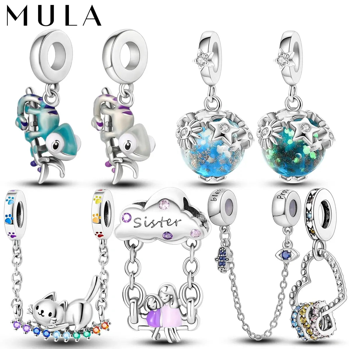 1PC Chameleon Silver-palted Charms Color-changing Crystal Ball