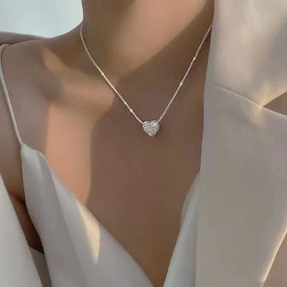 Popular Silver Colour Sparkling Clavicle Chain Choker Necklace For Women