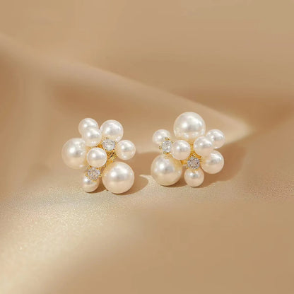 Pearl Hoop Earring Small Round Circel Earrings For Women