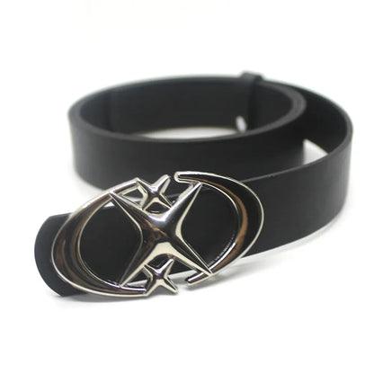 Punk Moon Star Buckle Belt Design Cross Metal