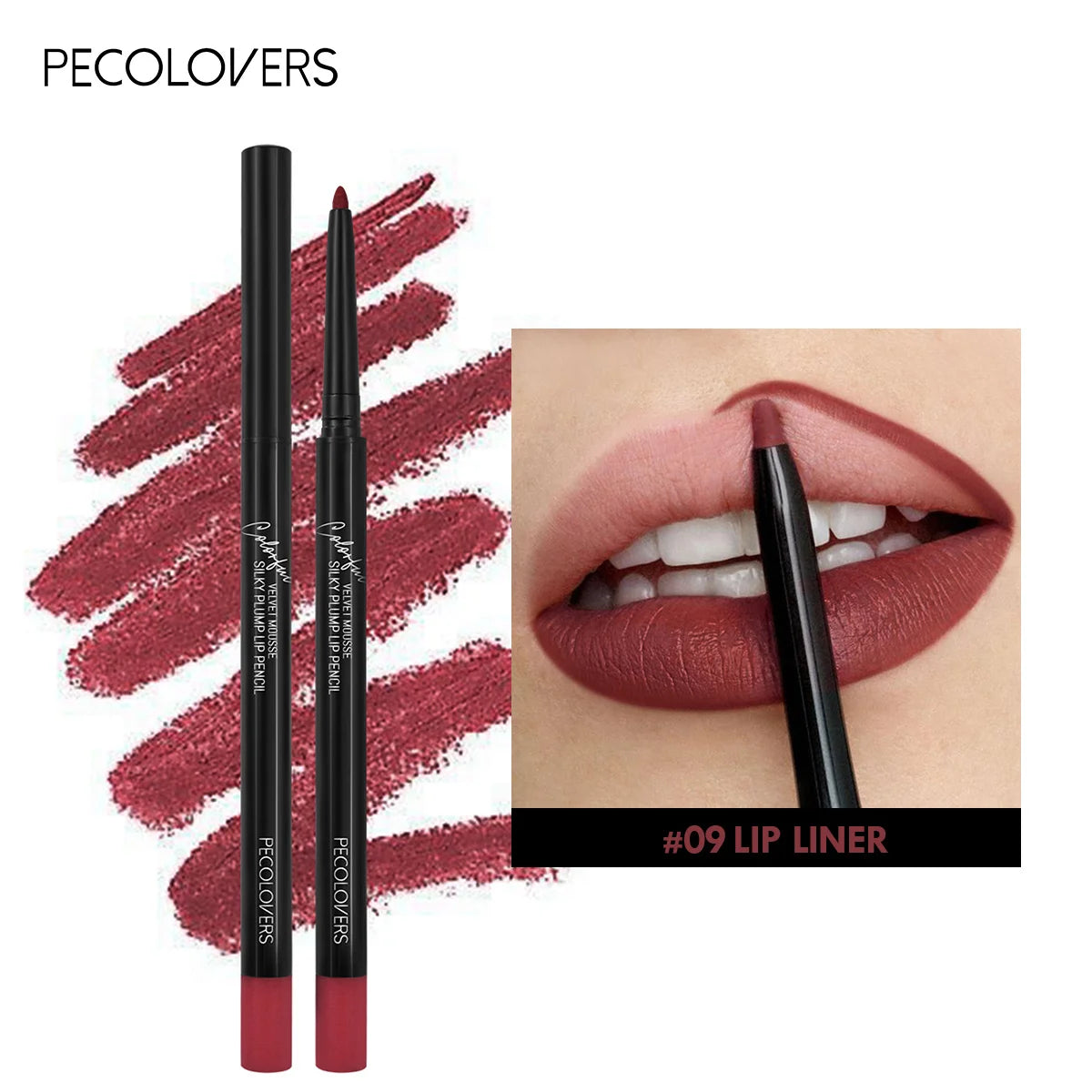 Waterproof Matte Lipliner Pencil Red Contour Tint 12 Colors