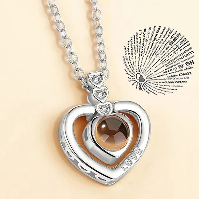 Projection Necklace 100 Languages I Love You