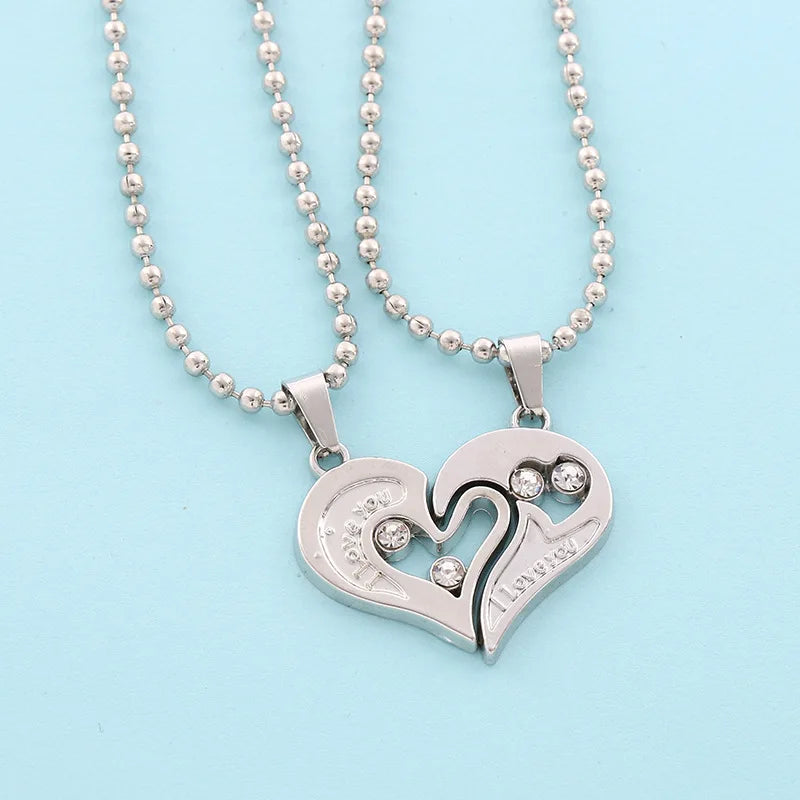 Good Simple Quality Couple Pendant Necklace Electrocardiogram