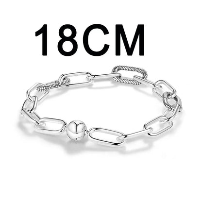 Silver Plated Link Bracelet Fit Original PAN Me Charm Beads Diy Jewelry