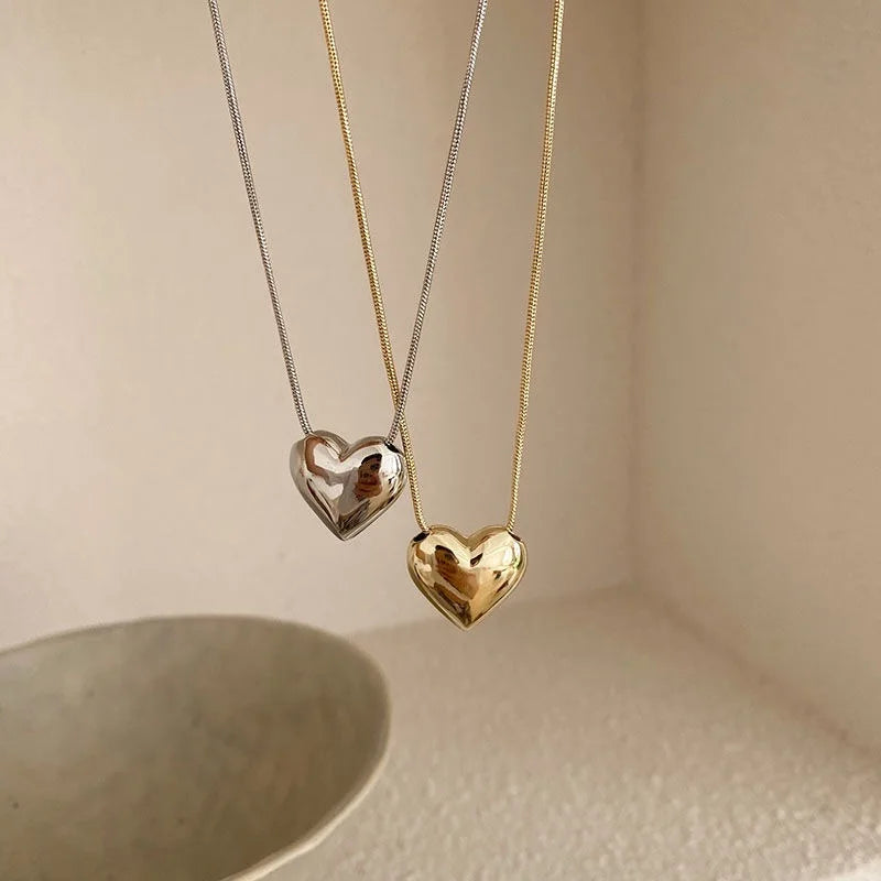 Vintage Love Heart Pendant Necklace for Women