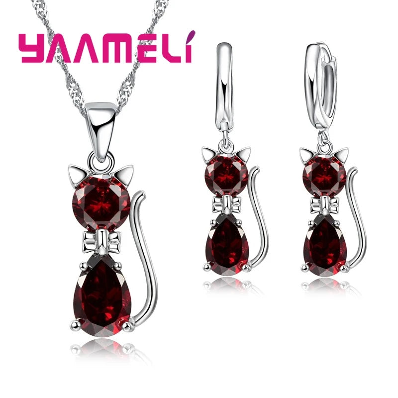 Real 925 Sterling Silver Color Jewelry Sets for Woman