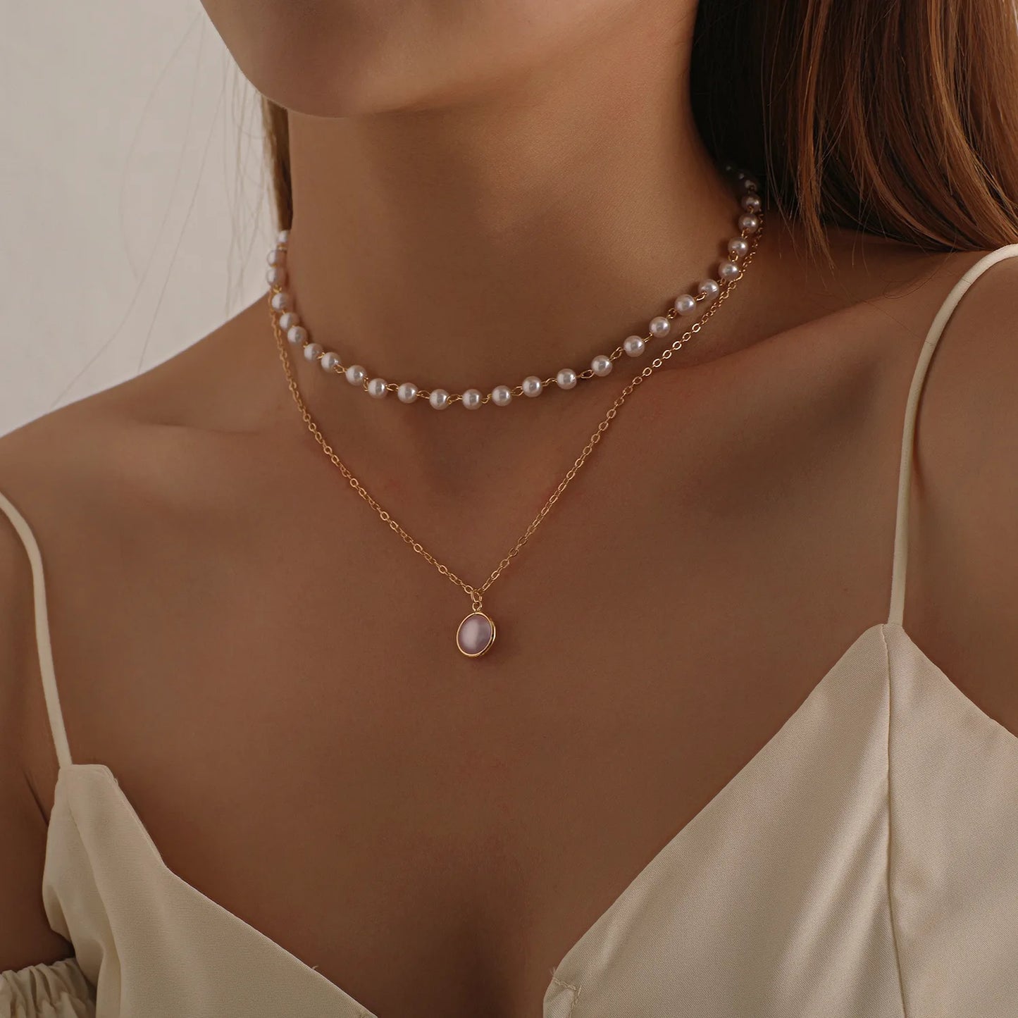 Simple Pearl Choker Necklaces for Women Fashion