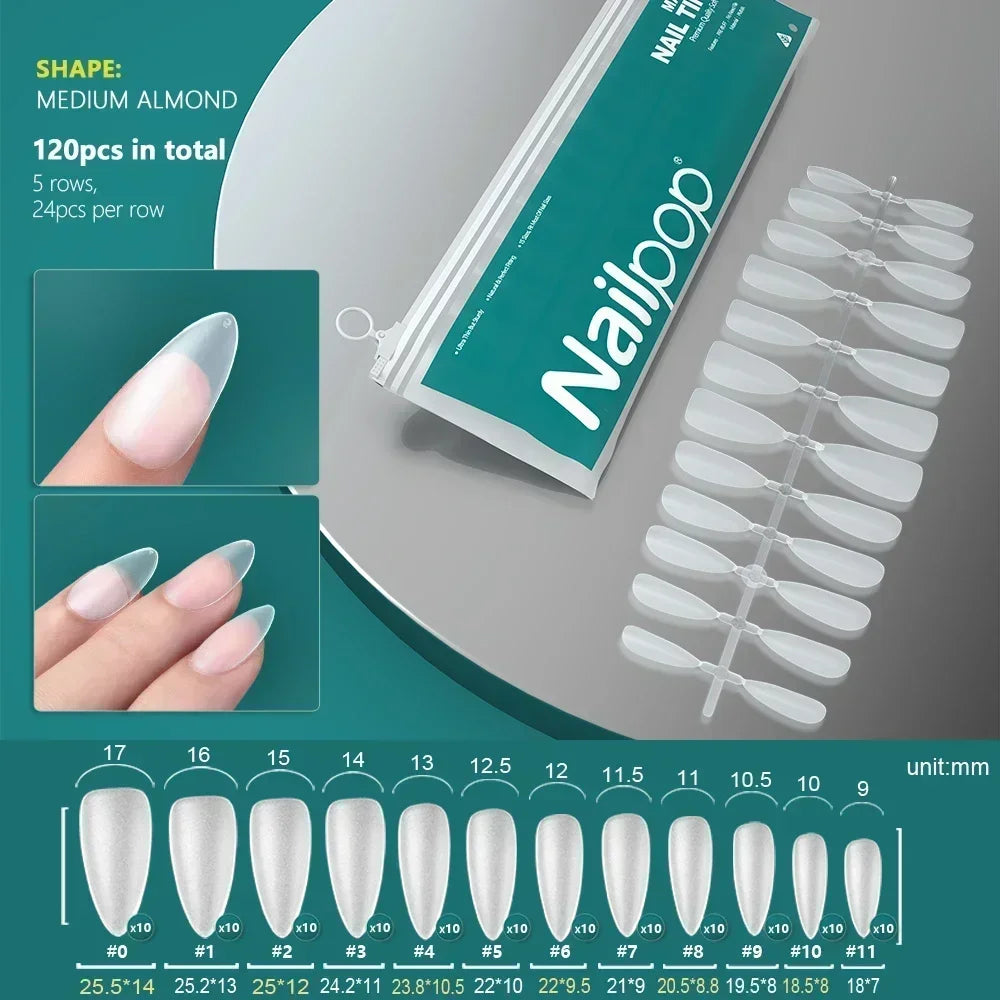 NAILPOP 120pcs Fake Nails Full Cover