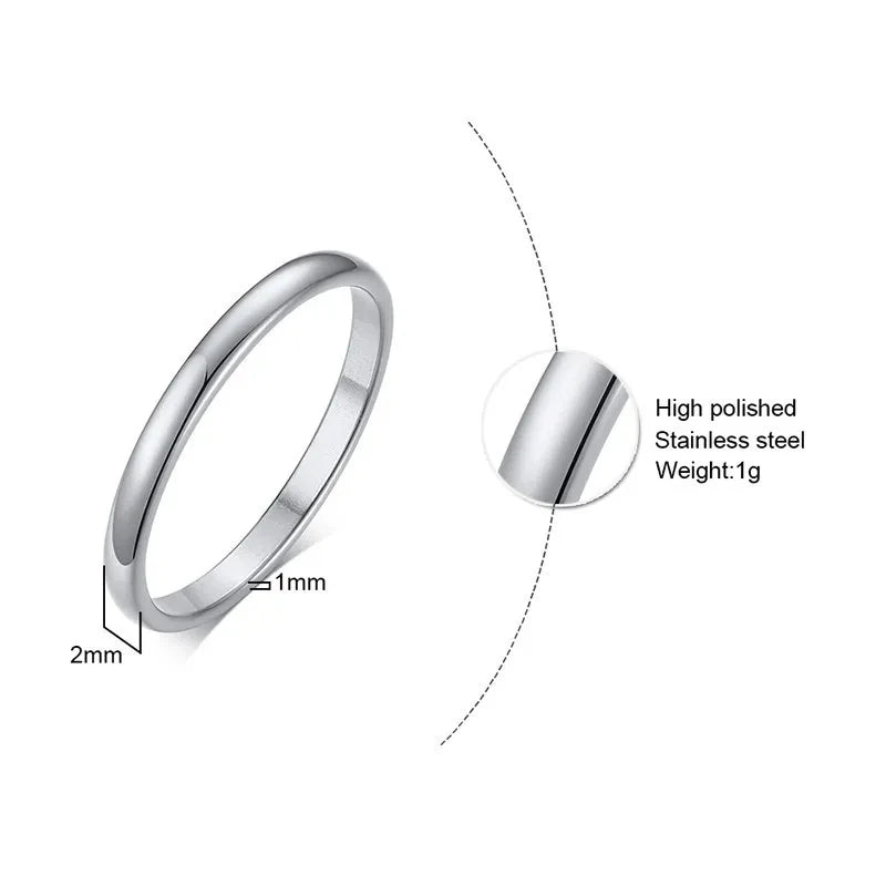 Stainless Steel Ring for Girls Women, Thin And Simple Concise Style