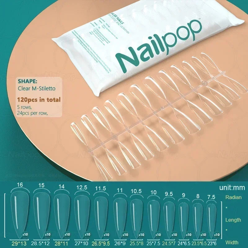 NAILPOP 120pcs Fake Nails Full Cover