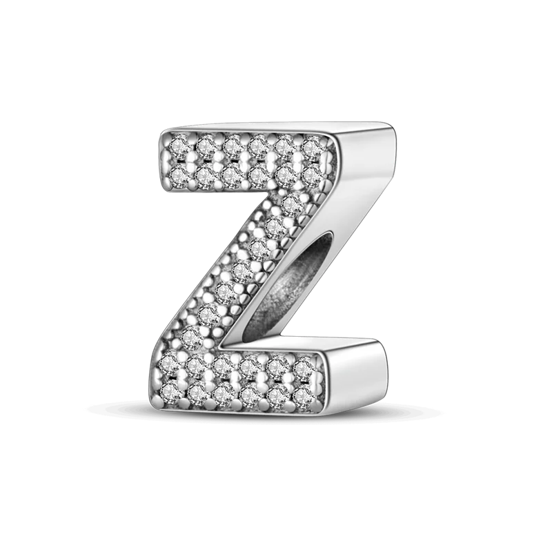 Fit Original Bangle Bracelet DIY A-Z Alphabet Charms Bead 925 Sterling Silver