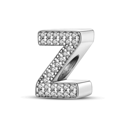 Fit Original Bangle Bracelet DIY A-Z Alphabet Charms Bead 925 Sterling Silver