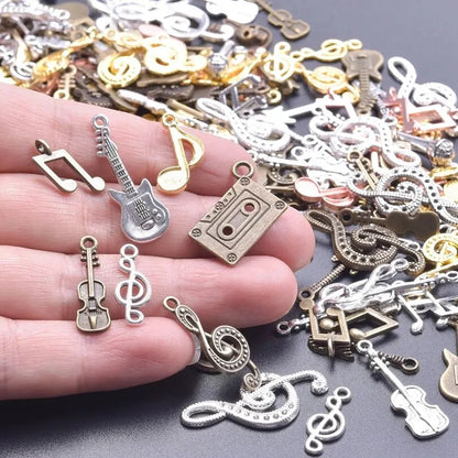 50Pcs/Lot Vintage Random Charms Mixed Hip Hop Music