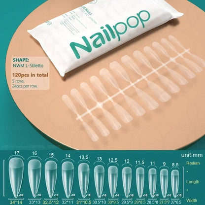 NAILPOP 120pcs Fake Nails Full Cover