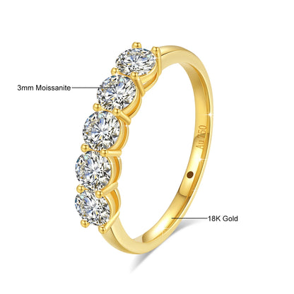 18k Gold Ring 750 With Certificate European K Gold Moissanite Jewelry For Women