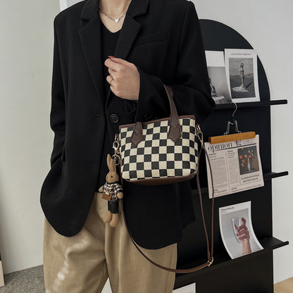 Fashion Houndstooth Shoulder Bags Portable Women