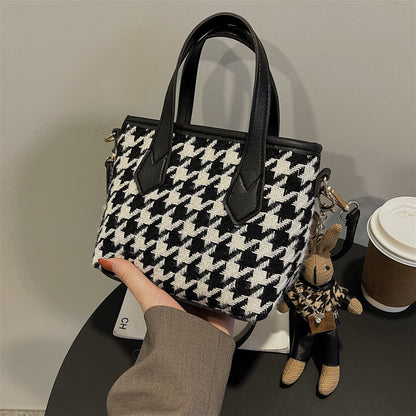 Fashion Houndstooth Shoulder Bags Portable Women