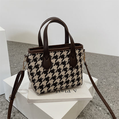 Fashion Houndstooth Shoulder Bags Portable Women