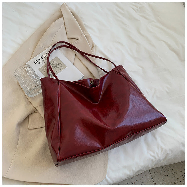 Fashion Handbag Soft Leather Shoulder Bag Retro Casual