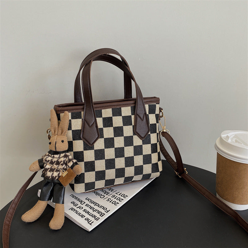 Fashion Houndstooth Shoulder Bags Portable Women